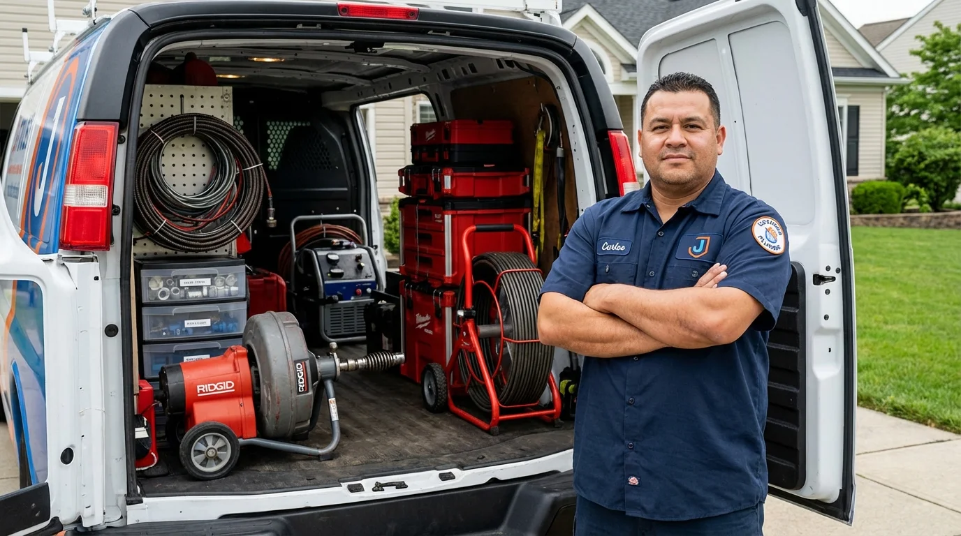Professional drain cleaning equipment and Johns Plumbing LLC plumber in Haysville