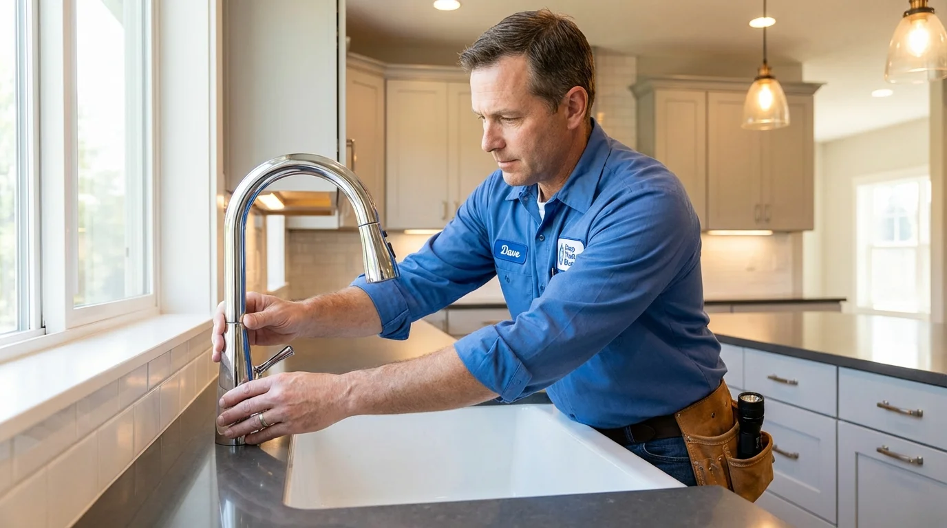 Kitchen faucet installation by Johns Plumbing LLC in Haysville