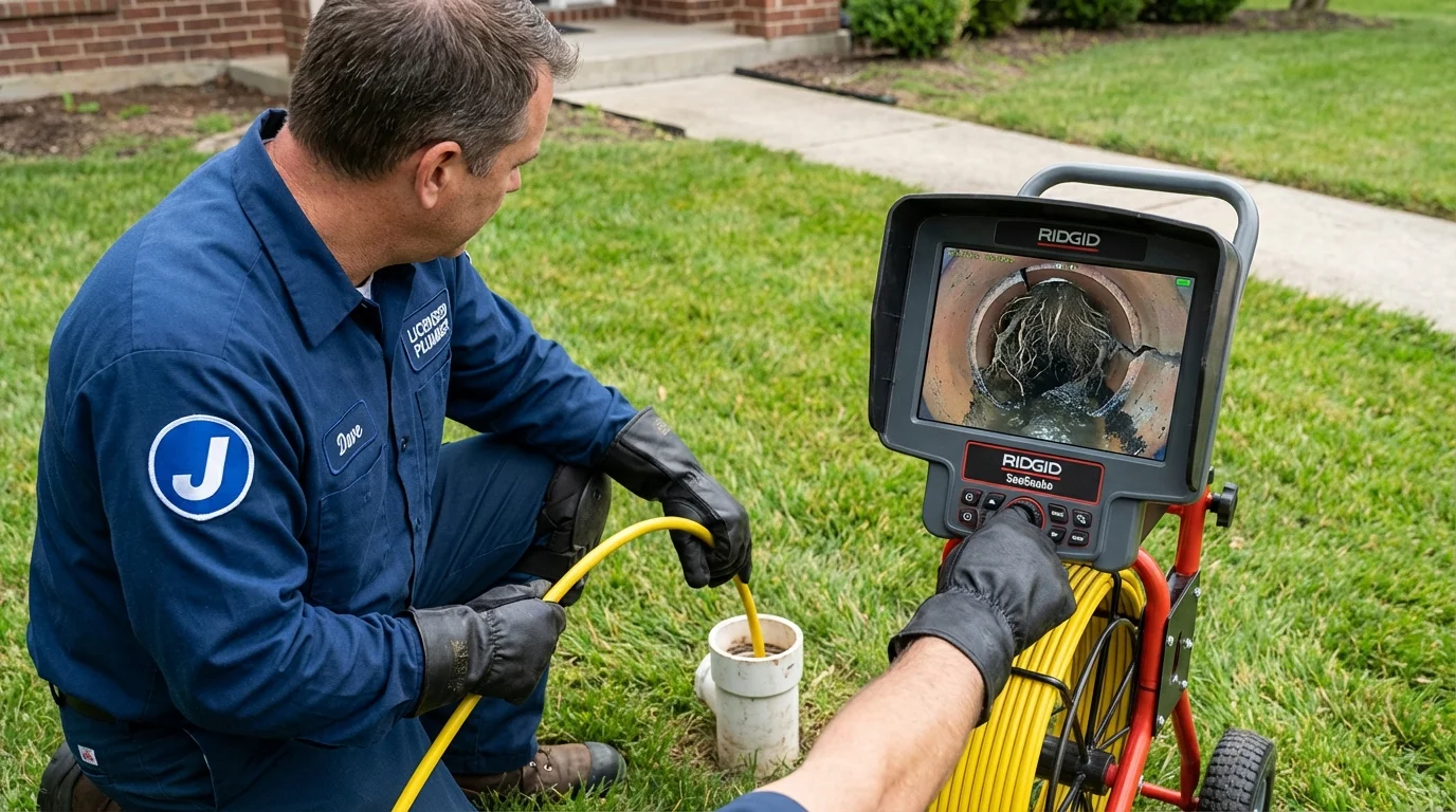 Sewer camera inspection being performed by Johns Plumbing LLC in Haysville